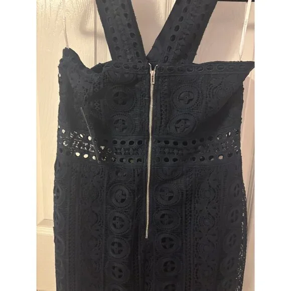 Lulus Cocktail Ready Navy Blue Crochet Lace Midi Dress - Size XL NWT - Picture 6 of 14
